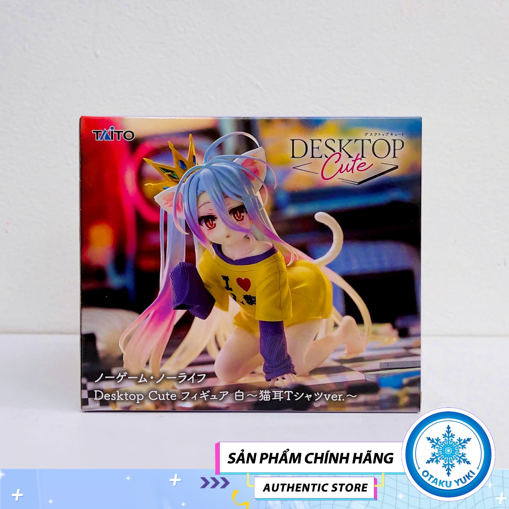 Mô Hình Shiro Nekomimi T-Shirt ver - No Game No Life Desktop Cute Figure Chính Hãng (TAITO)