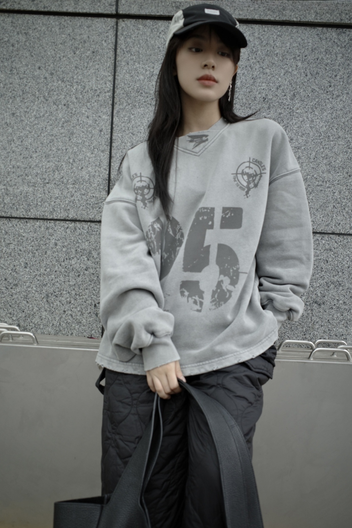 Candles Rebel Number Sweater Grey