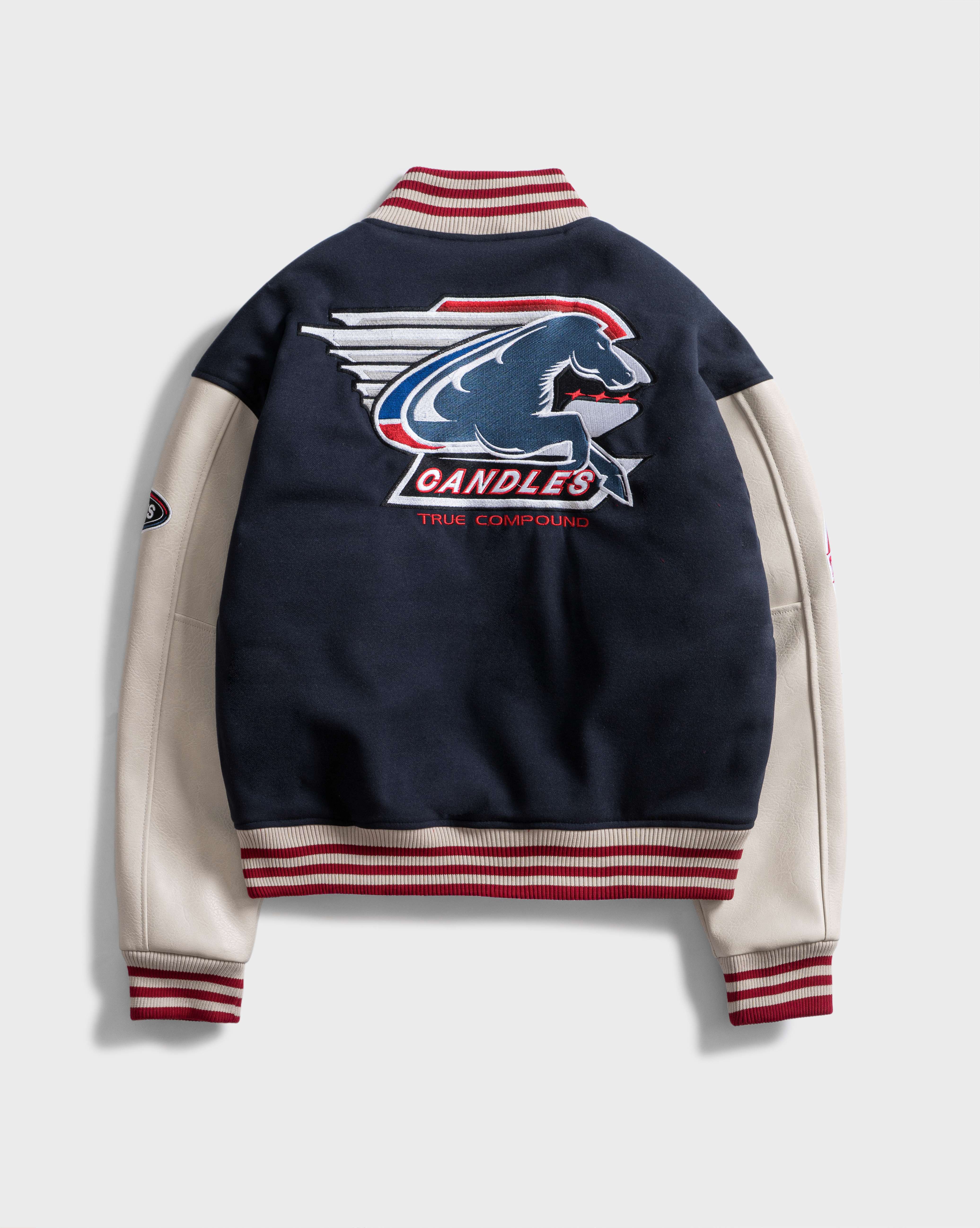 Candles True Compound Varsity Jacket Navy