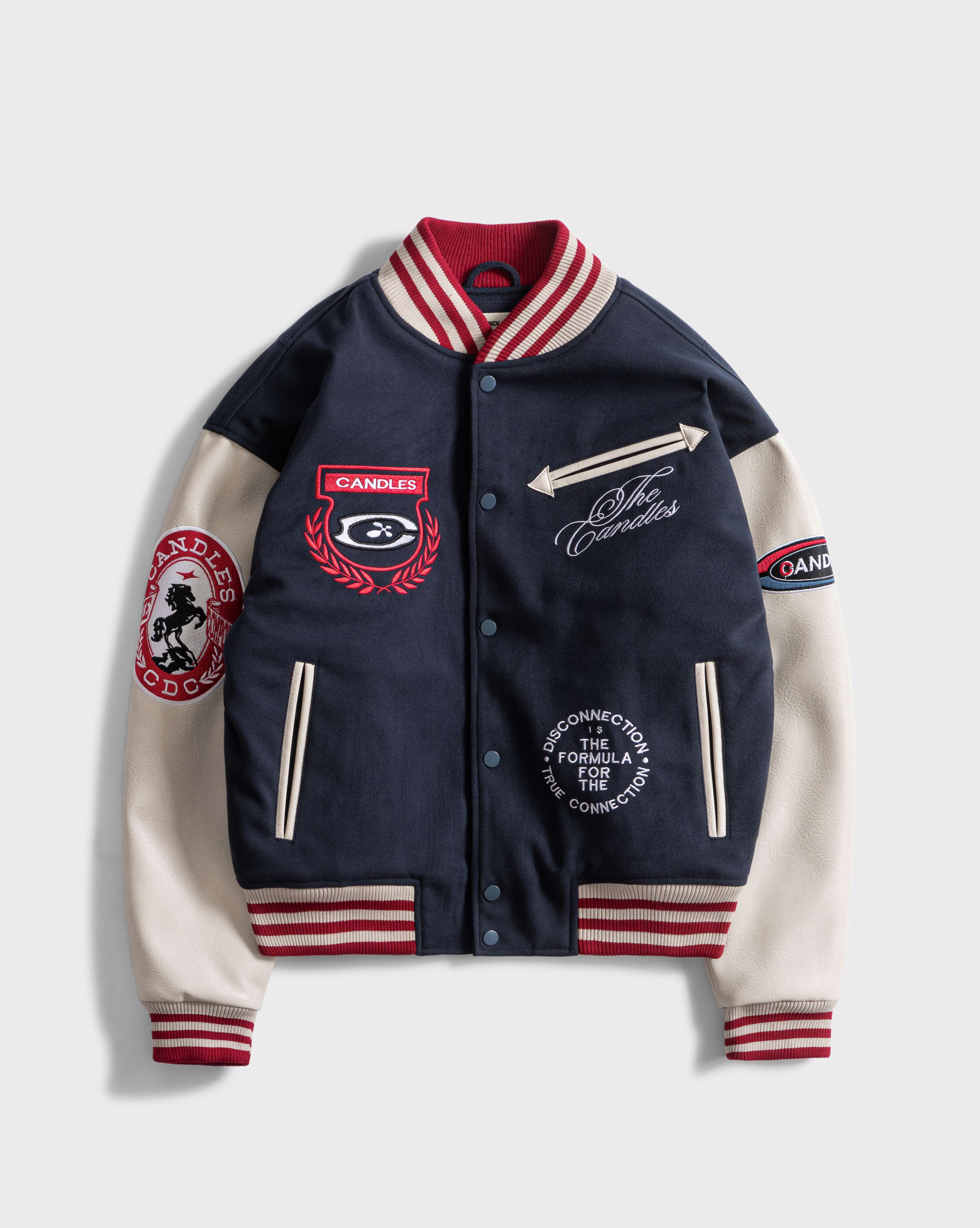 Candles True Compound Varsity Jacket Navy
