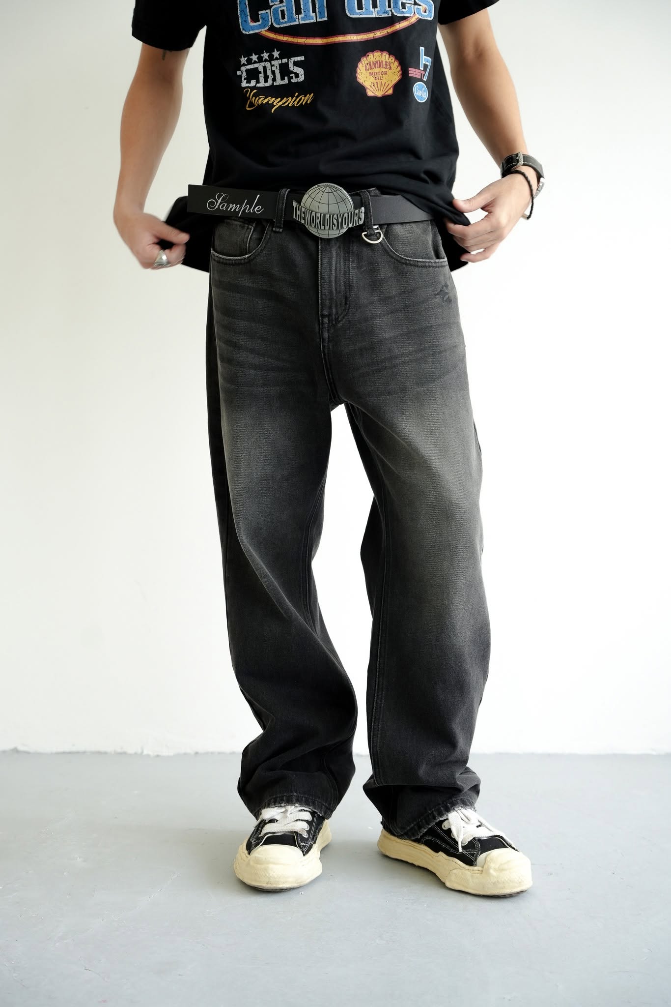 Candles Vintage Straight Jeans Black
