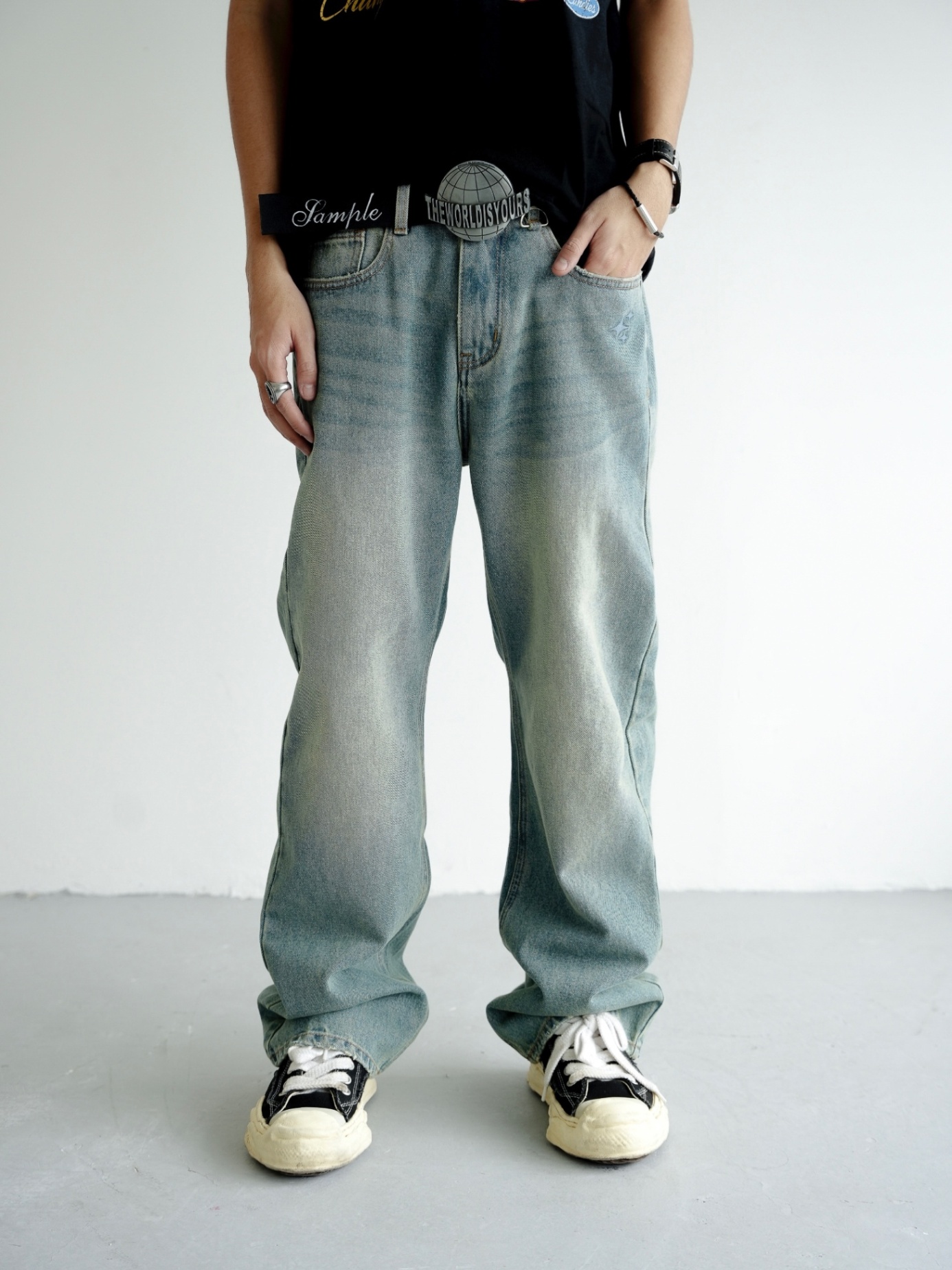 Candles Vintage Straight Jeans Blue