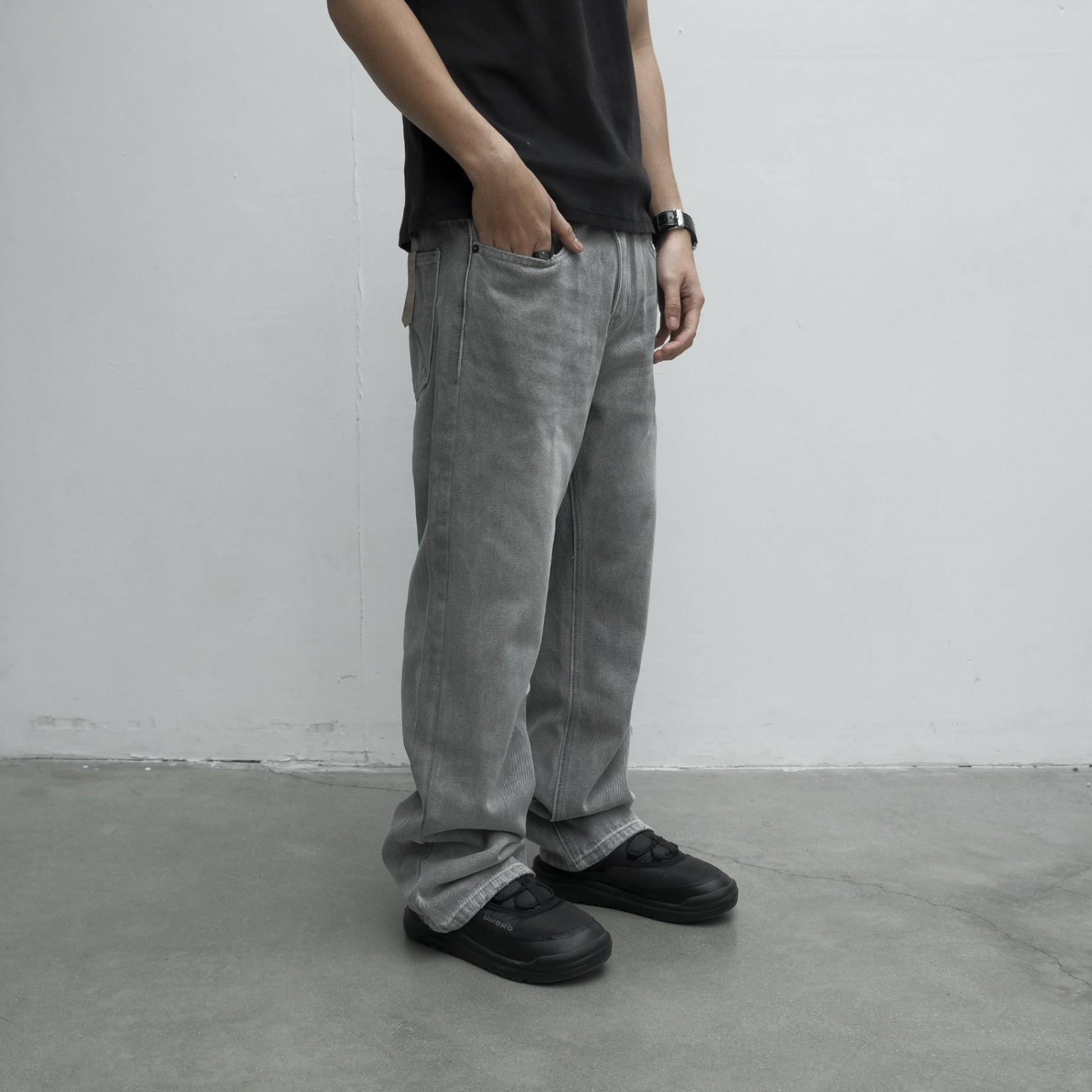 Candles Vintage Straight Jeans WGrey