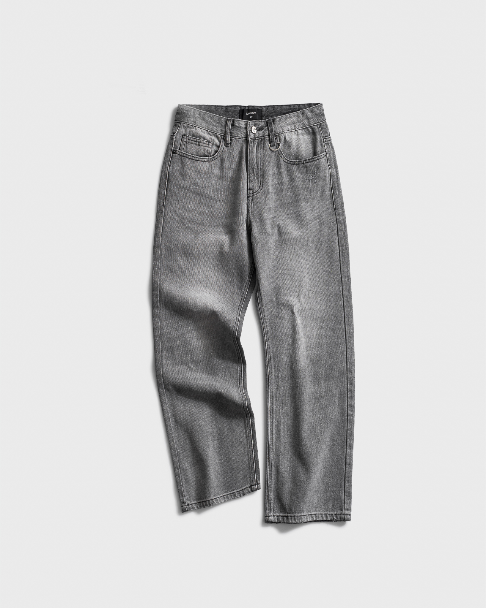 Candles Vintage Straight Jeans WGrey