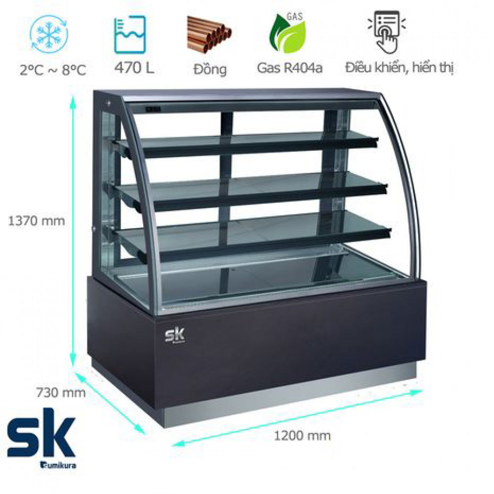 TỦ MÁT TRƯNG BÀY BÁNH KEM SUMIKURA 500 LÍT SKKT-12A4