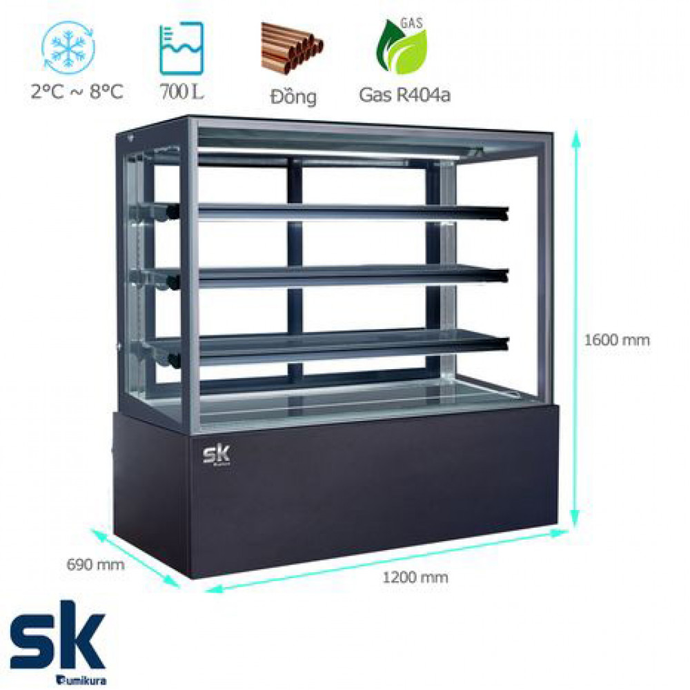 TỦ MÁT TRƯNG BÀY BÁNH KEM SUMIKURA 930 LÍT SKKT-15V4