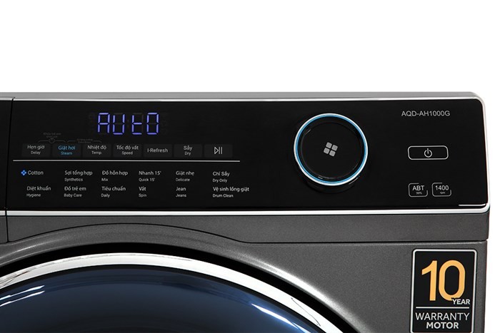 Máy Giặt Sấy Inverter Cửa Trước Lồng Ngang Aqua Giặt 10 kg - Sấy 6 kg AQD-AH1000G.PS