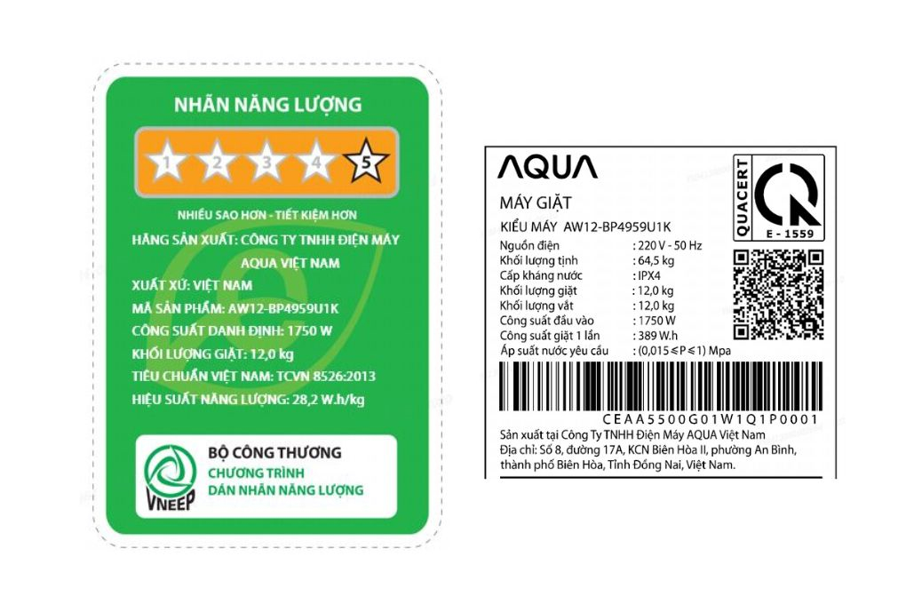 Máy giặt Aqua Inverter 12 kg AW12-BP4959U1K(B