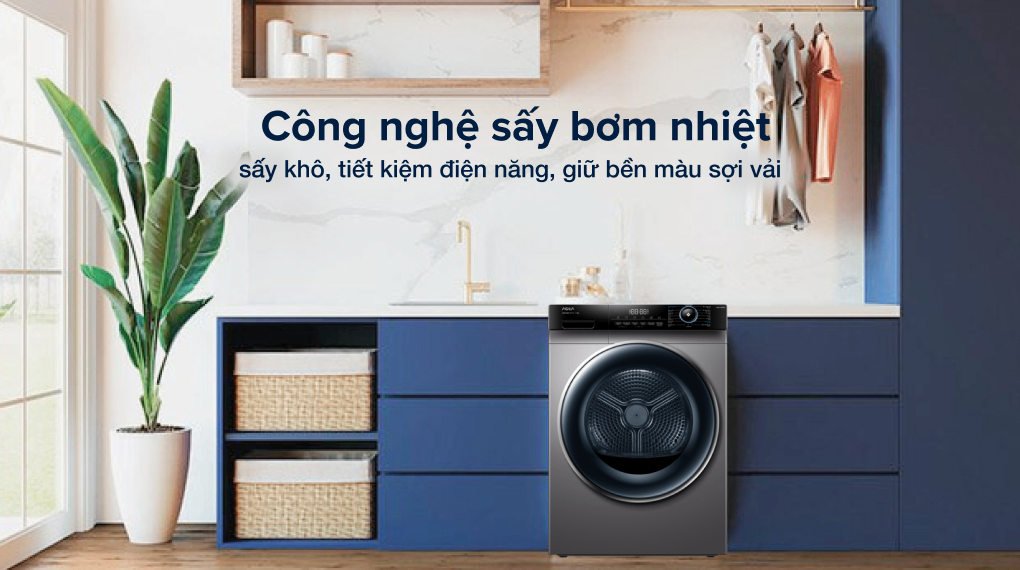 Máy sấy bơm nhiệt Aqua 10kg AQH-H1000J.PS