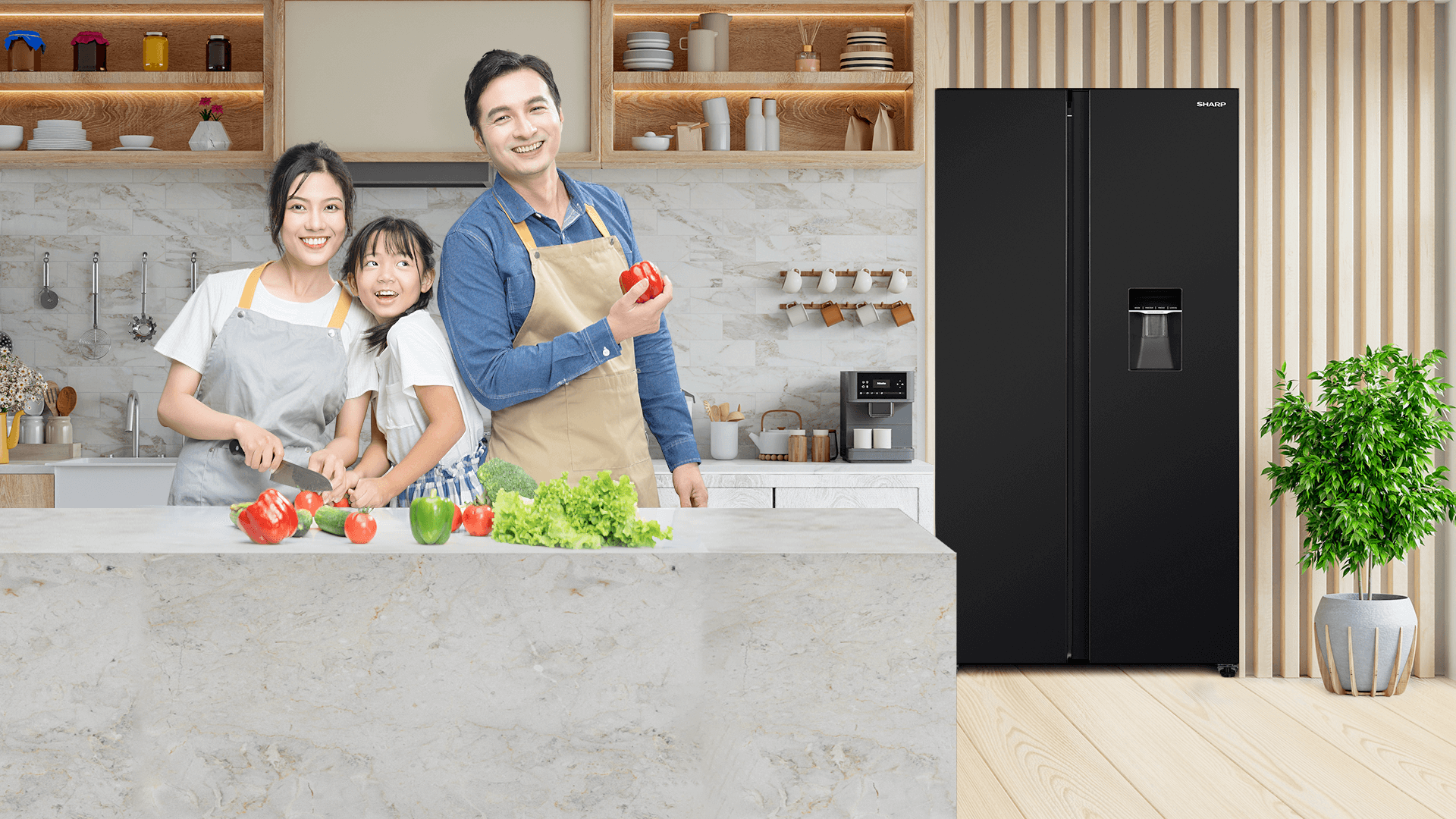 Tủ lạnh Sharp Inverter 530 lít SJ-SBX530WD-DG