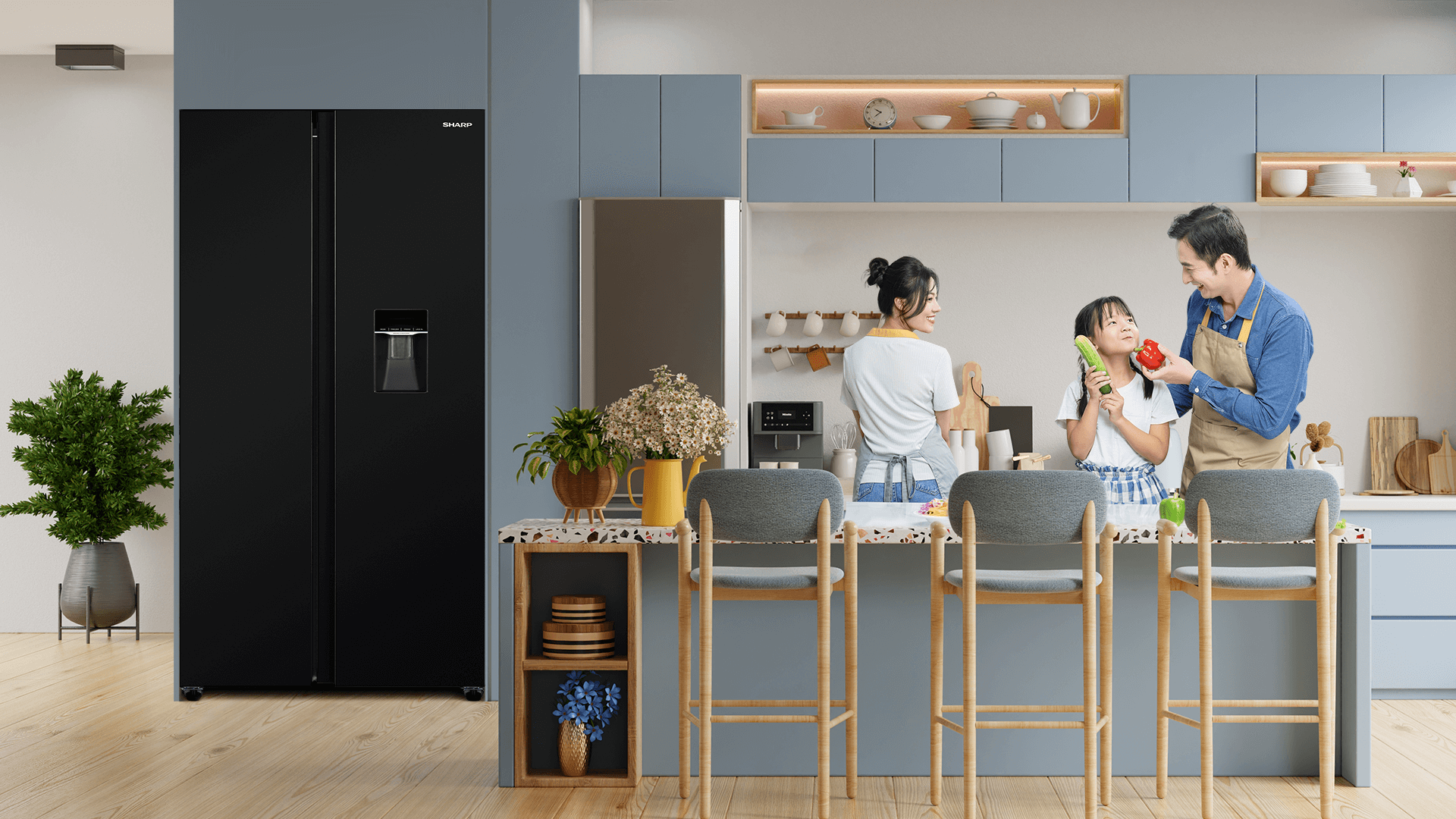 Tủ lạnh Sharp Inverter 530 lít SJ-SBX530WD-DG