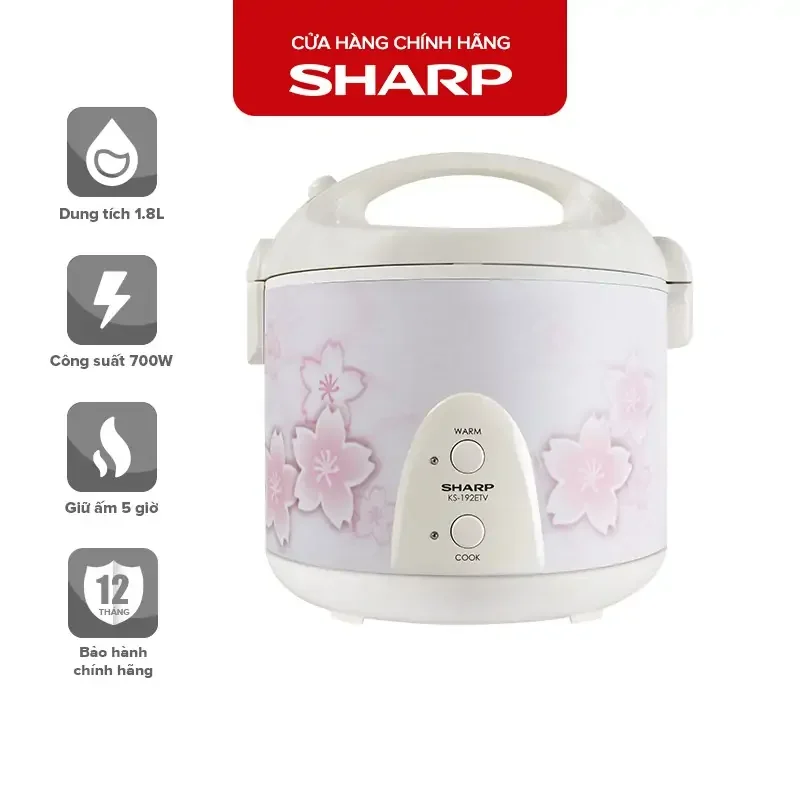 Nồi cơm điện Sharp 1.8 lít KS-N192ETV