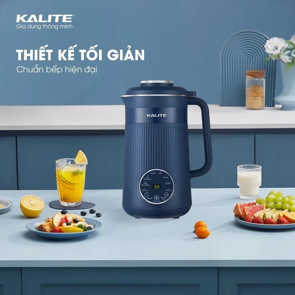 Máy nấu sữa hạt Kalite KCB12B ( 1,2 lit), với 9 chức năng xay nấu đa dạng, lưỡi dao inox 10 cánh xay nhuyễn mịn