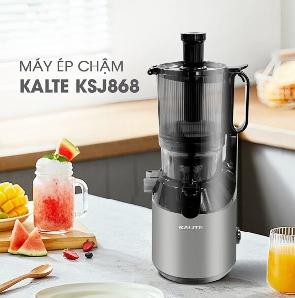 Máy ép chậm Kalite KSJ868 ống tiếp nguyên liệu lớn ép nguyên trái, kiệt bã