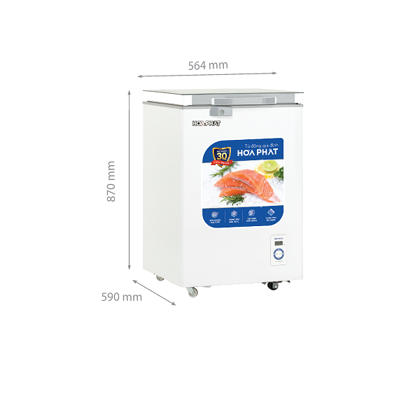 Tủ đông Hòa Phát 107 Lít HPF AD6107.T1 (Funiki, 1 ngăn đông kính cường lực )