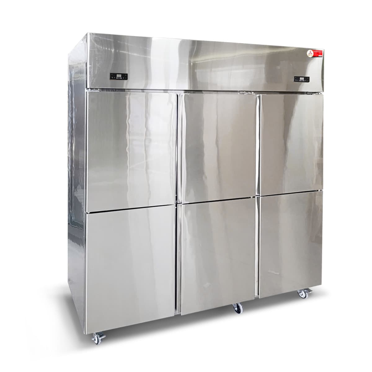 Tủ đông mát 6 cánh inox 2 ngăn quạt gió Oucboll BCD-1800F/2