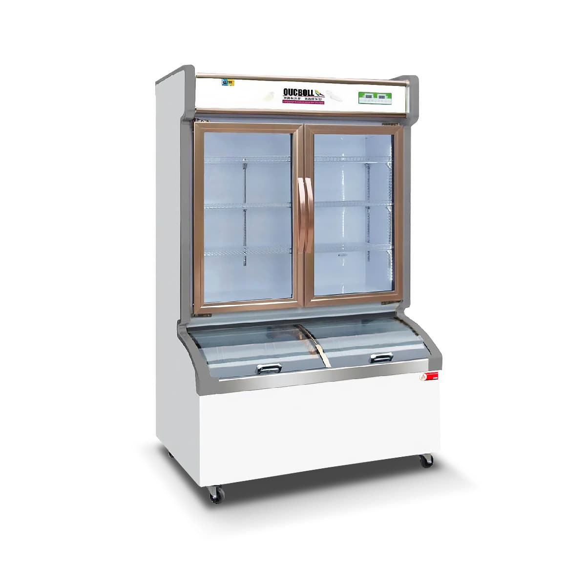Tủ trên mát dưới đông cứng có sấy kính Oucboll 1044L LC-1515S
