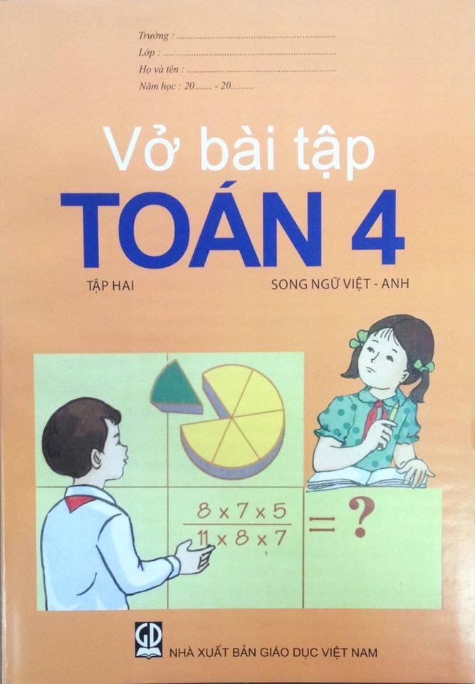 Song ngữ Vở bài tập Toán lớp 4 tập 2