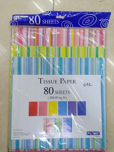Giấy mầu làm hoa tissue (túi 80 tờ)