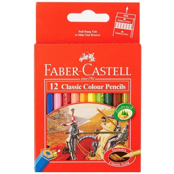 Faber-Castell-115851-Chì Màu Classic Knight - 12 Màu Ngắn