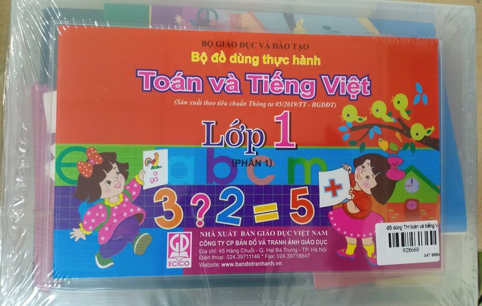 Bộ đồ dùng Toán và Tiếng việt lớp 1