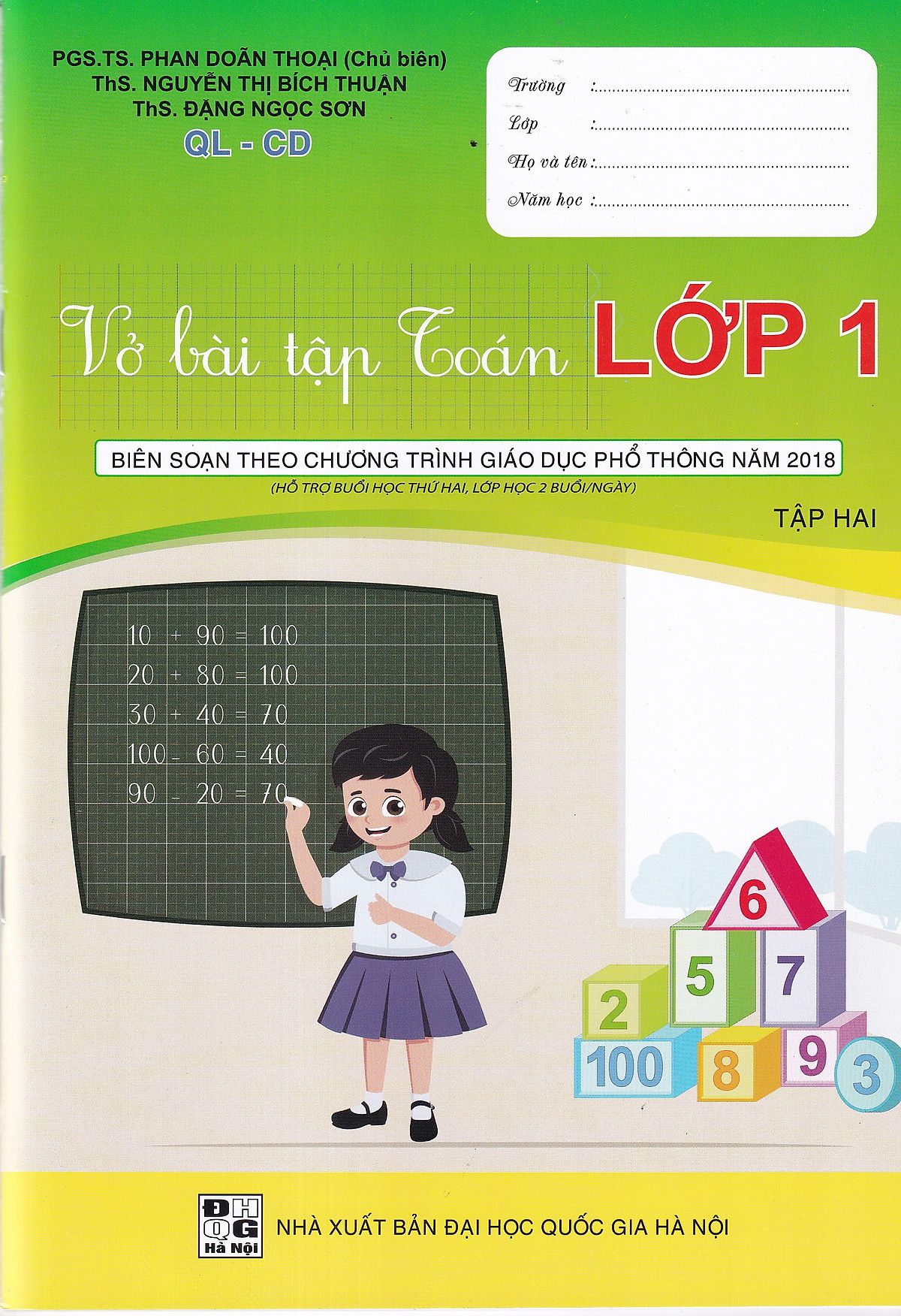 Vở bài tập Toán lớp 1 tập 2 - Cánh diều Chương trình GDPT mới (Phan Doãn Thoại)