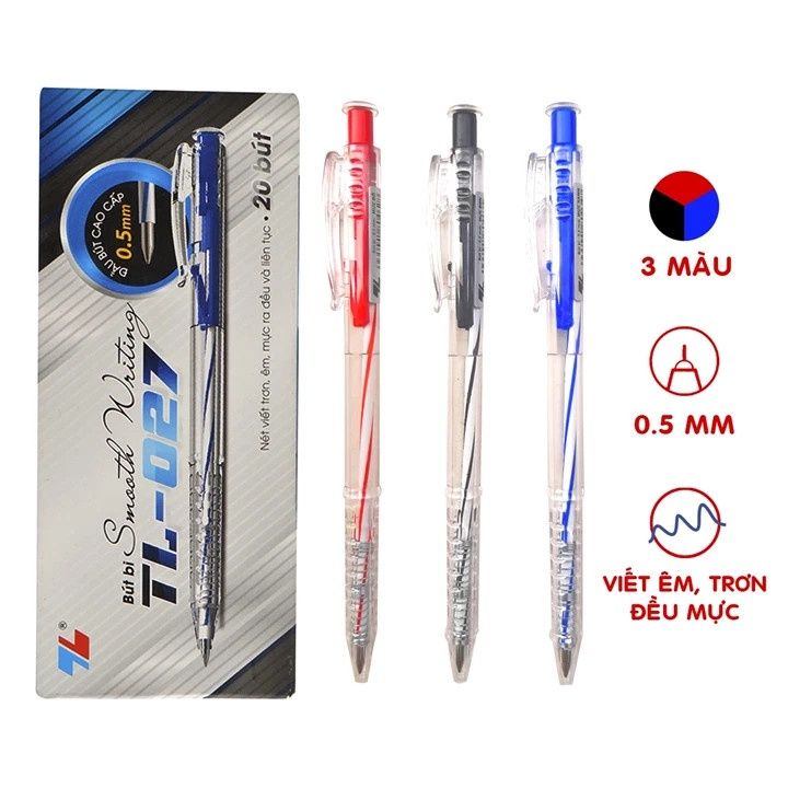 Combo 1 hộp bút bi TL-027 (tặng kèm 3 chiếc bút)