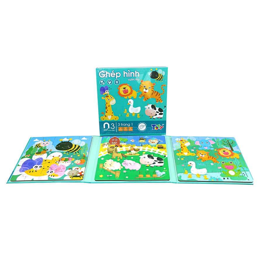Đồ Chơi Bộ Ghép Hình Vườn Thú Toty 3 Trong 1 LZ07