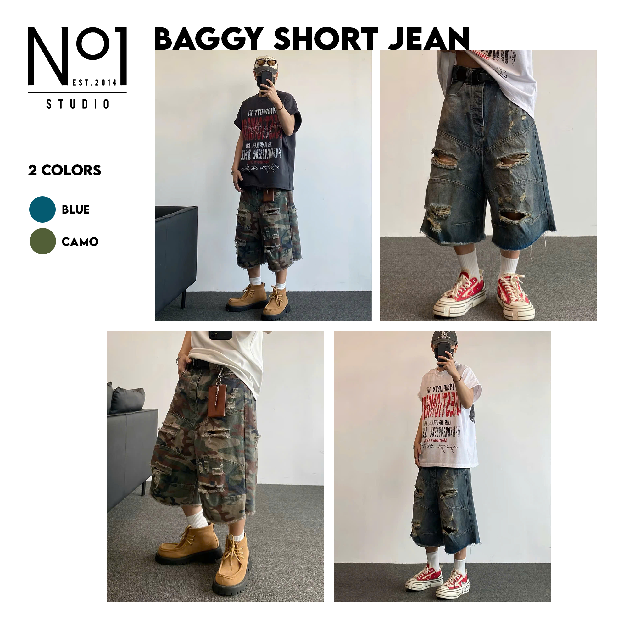 Baggy Short No.1 rách gối QU26087