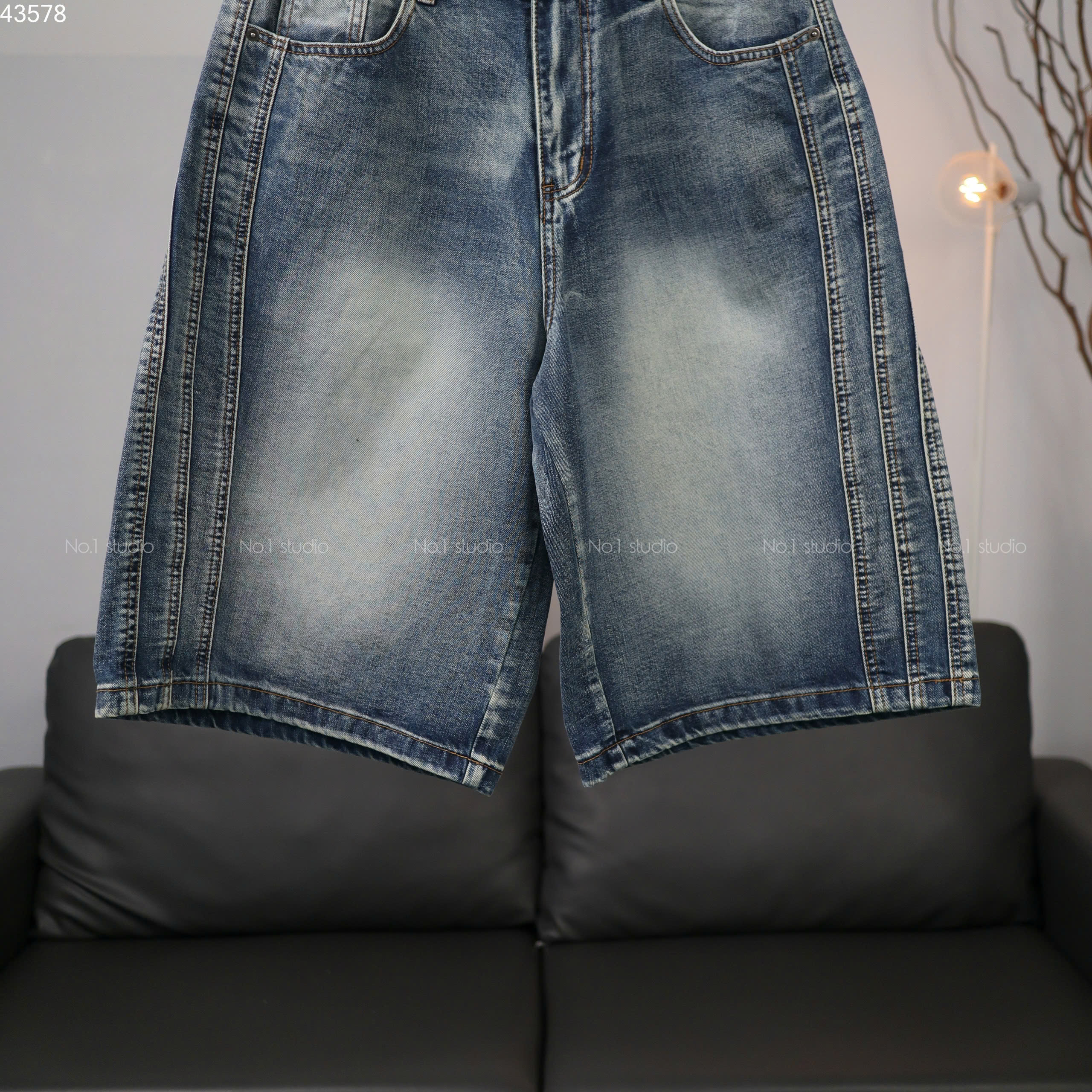 Baggy Short jean No.1 sọc đùi J68006