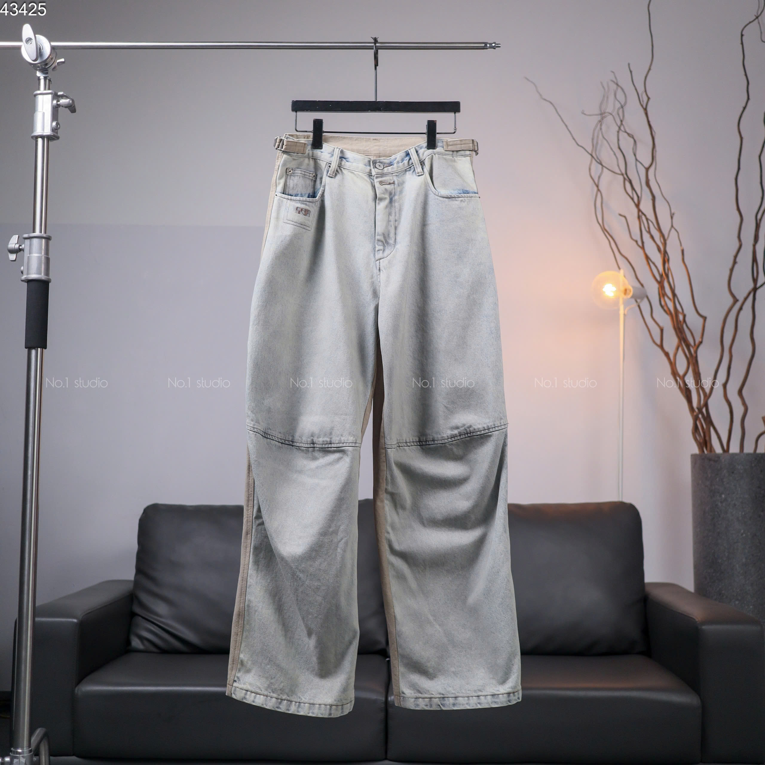Jean No.1 đai hông 2 màu N256092 xanh