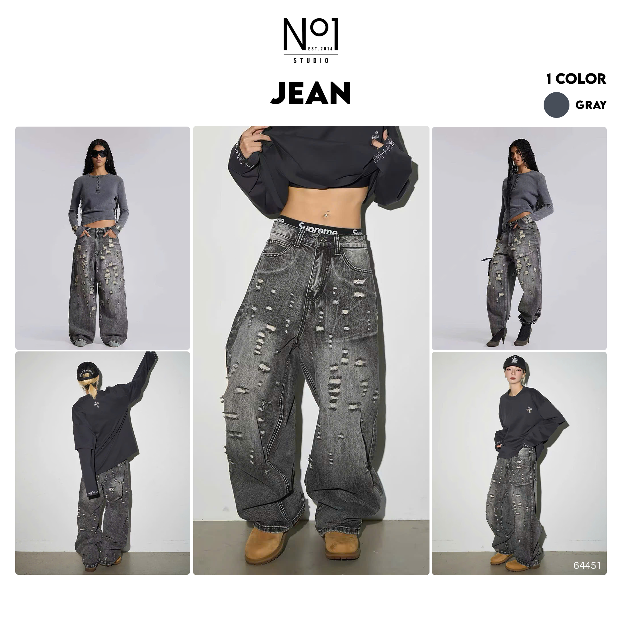 Jean No.1 wax rách J368
