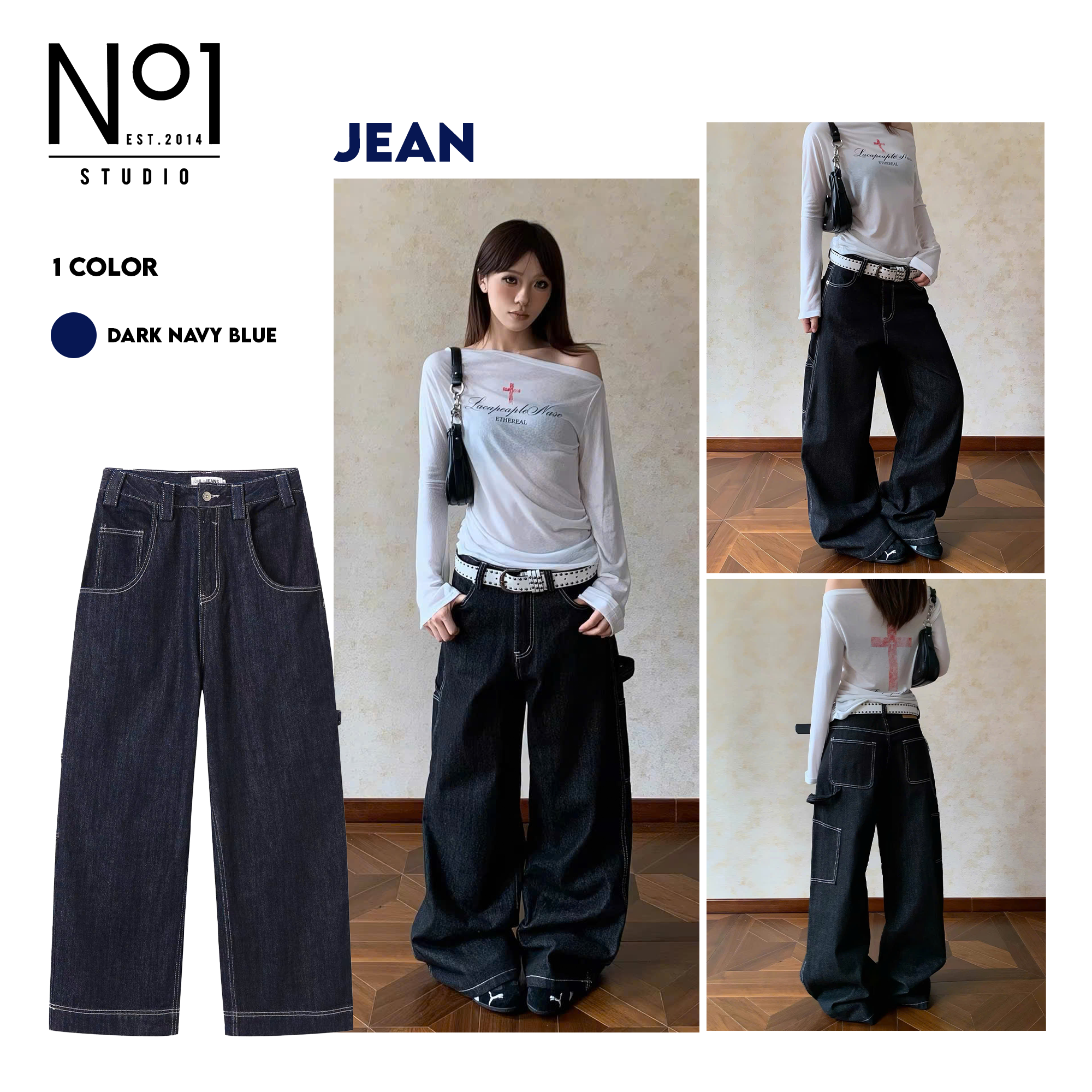 Jean ống rộng No.1 J68146