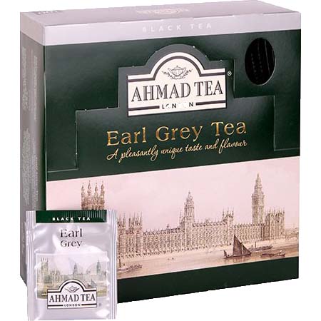 Trà Ahmad vị Bá tước (Earl Grey) (Hộp giấy 200gram - 100 túi lọc có bao thiếc)