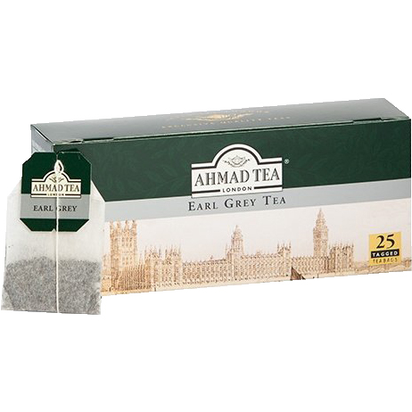 Trà Ahmad vị Bá tước (Earl Grey) (Hộp giấy 50gram - 25 túi lọc không có bao thiếc)