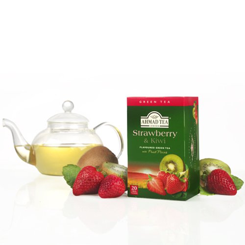 Trà Ahmad vị Dâu và Kiwi (Strawberry and Kiwi) (Hộp giấy 40gram - 20 túi lọc có bao thiếc)