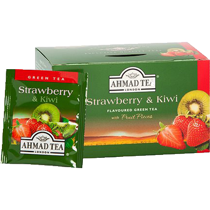 Trà Ahmad vị Dâu và Kiwi (Strawberry and Kiwi) (Hộp giấy 40gram - 20 túi lọc có bao thiếc)