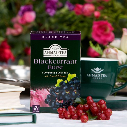 Trà Ahmad vị Nho đen (Blackcurrant Burst) (Hộp giấy 40gram - 20 túi lọc có bao thiếc)