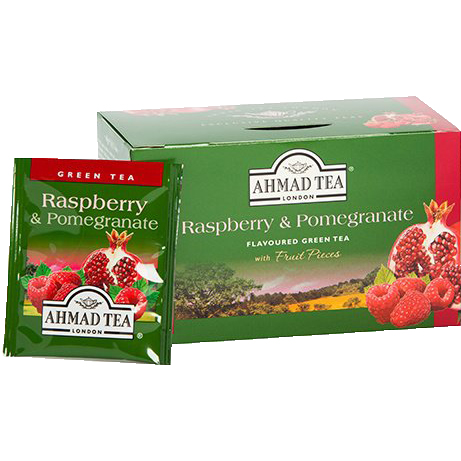 Trà Ahmad vị Phúc Bồn Tử và Lựu (Raspberry and Pomegranate) (Hộp giấy 40gram - 20 túi lọc có bao thiếc)