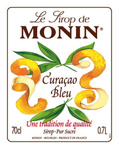 Siro vỏ Cam, vỏ Chanh xanh Monin (Blue Curacao syrup) - chai 700ml