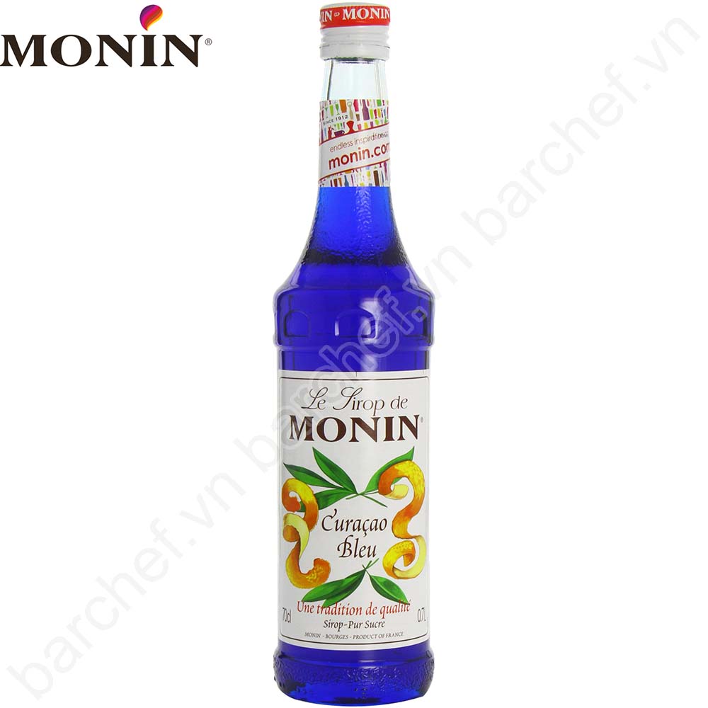 Siro vỏ Cam, vỏ Chanh xanh Monin (Blue Curacao syrup) - chai 700ml