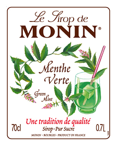 Siro Bạc hà xanh Monin (Green mint syrup) - chai 700ml