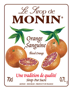 Siro Cam đỏ Monin (Blood Orange syrup) - chai 700ml