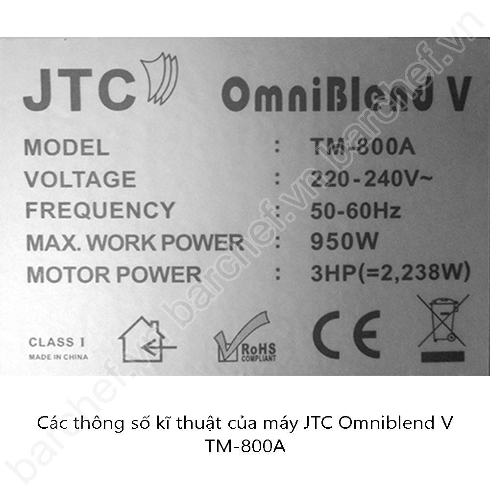 Máy xay sinh tố JTC Omniblend V (Model TM-800A)