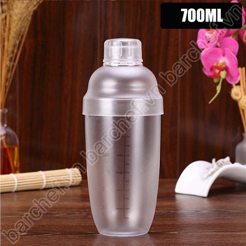 Bình lắc shaker nhựa 700ml (700cc)