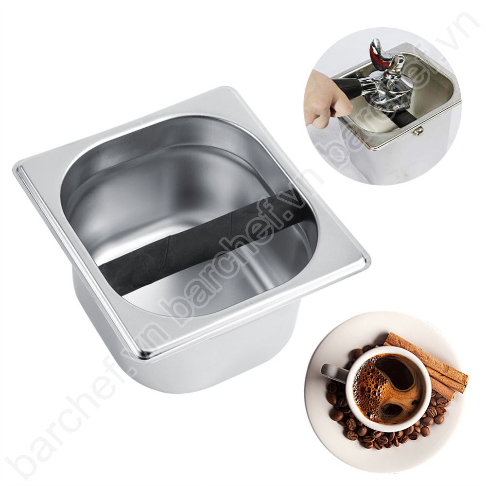 Hộp đập bã cà phê inox cao 10cm