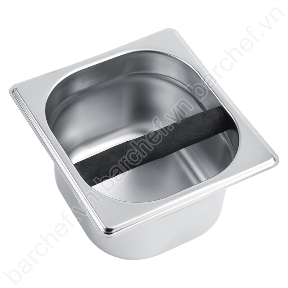 Hộp đập bã cà phê inox cao 10cm