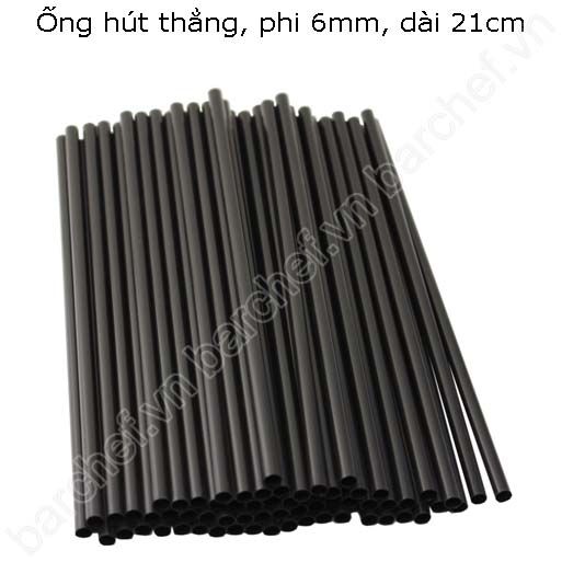 Ống hút thẳng, màu đen, phi 6mm, dài 22cm, hai đầu bằng - túi 500g