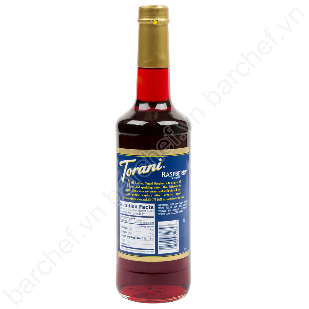 Siro Phúc bồn tử đỏ (Mâm xôi đỏ) Torani (Raspberry syrup) - chai 750ml