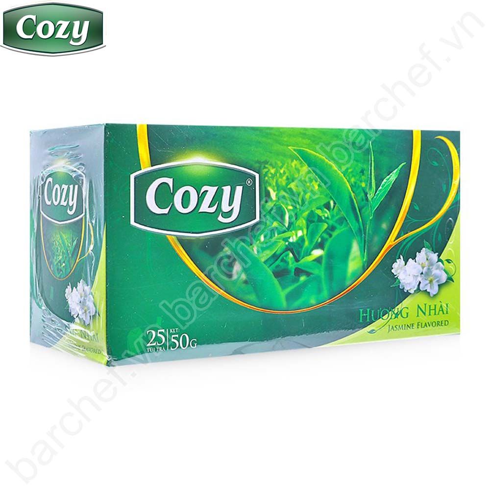 Trà xanh hương Nhài Cozy túi lọc - hộp giấy 50 gram - 25 túi lọc